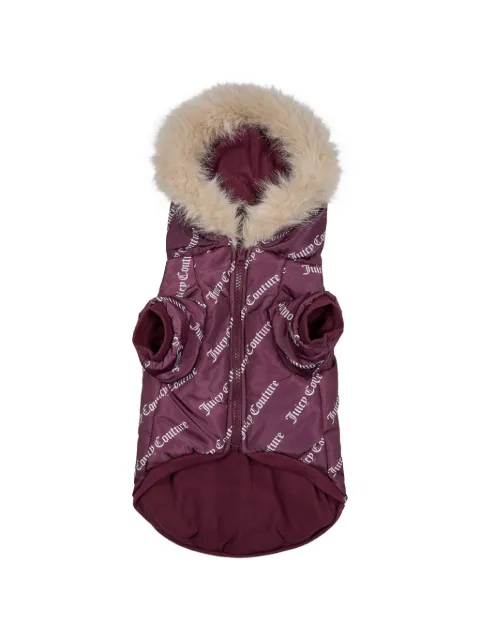 Juicy Couture logo-print faux fur-trim jacket