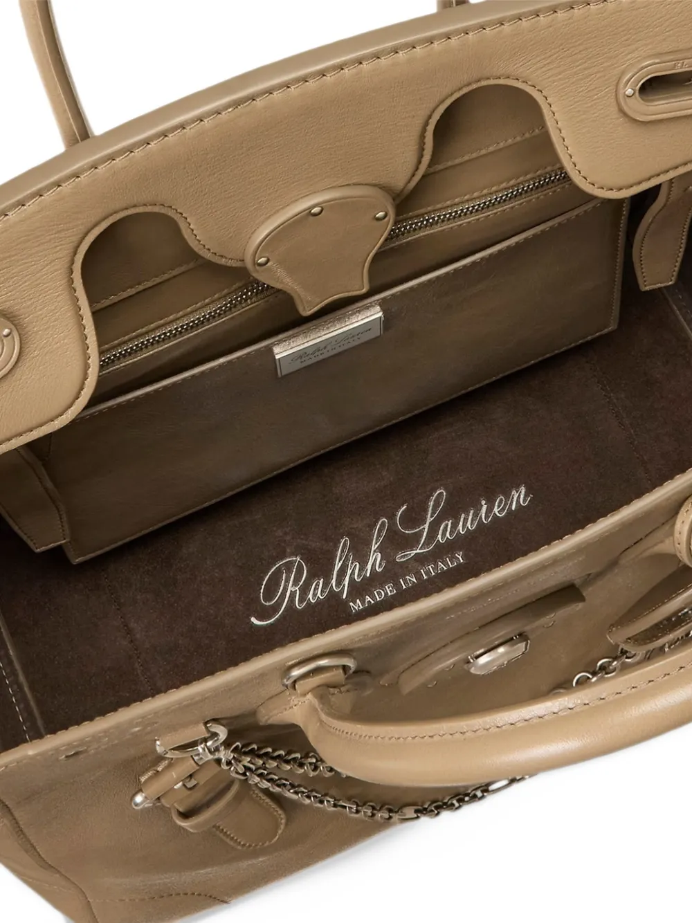 Ralph Lauren Collection Extra-Soft Ricky chain-embellished tote bag Beige