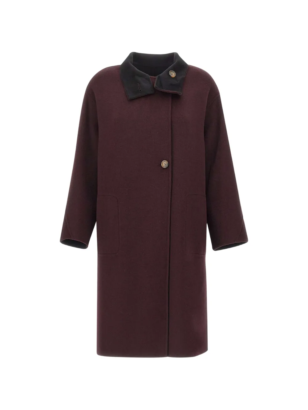 ELENA MIRÒ off-centre-fastening double-faced coat - Rouge ELENA MIRÒ off-centre-fastening double-faced coat - Rouge