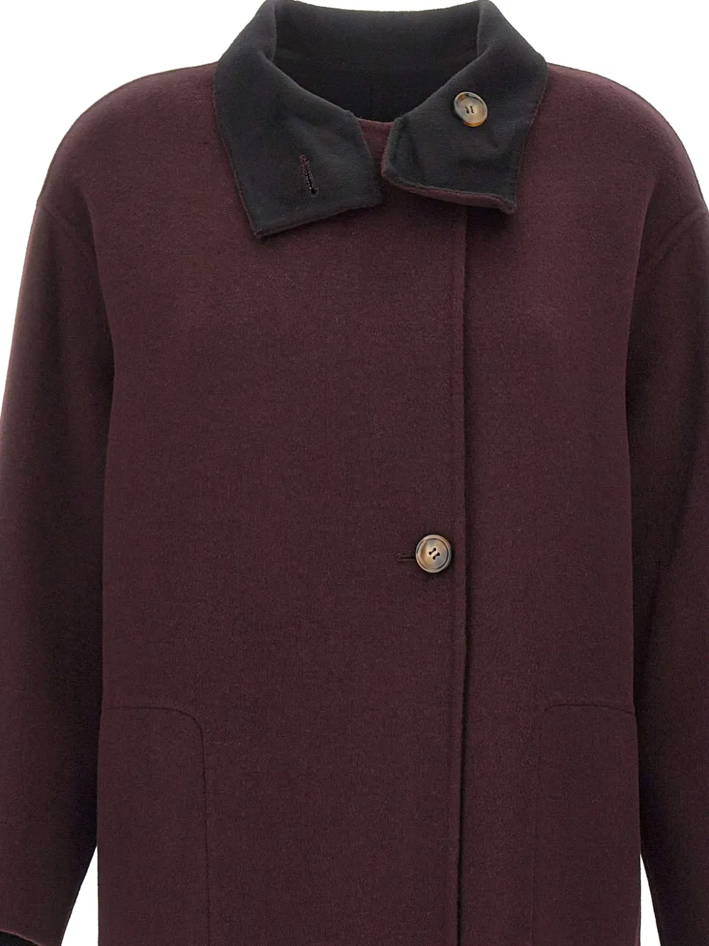 ELENA MIRÒ off-centre-fastening double-faced coat Rood
