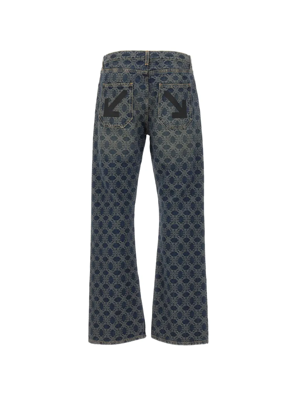 Off-White Arrow jeans met monogram-jacquard Blauw