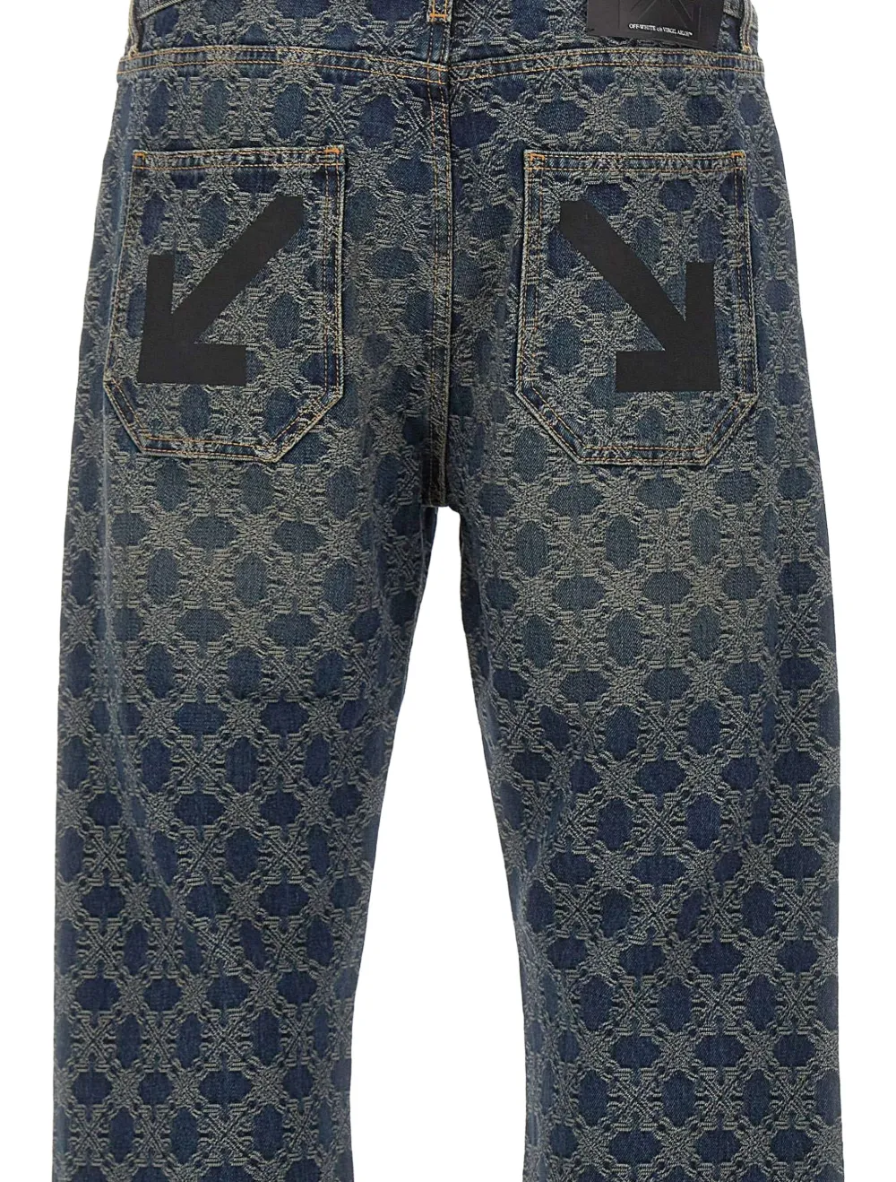 Off-White Arrow jeans met monogram-jacquard Blauw