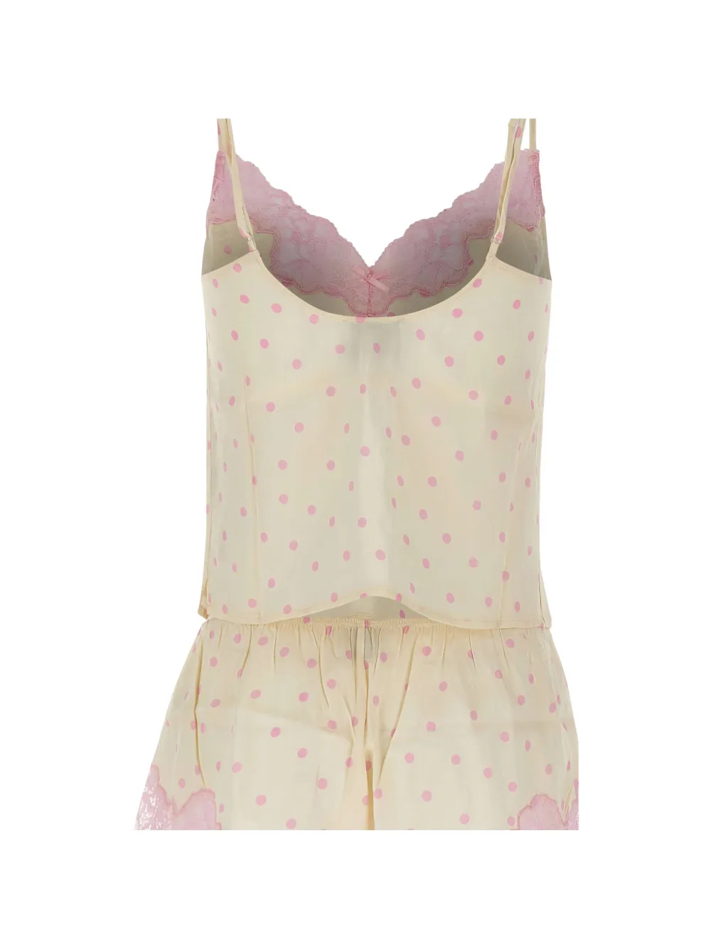MC2 Saint Barth Pilar top and shorts set with lace Beige