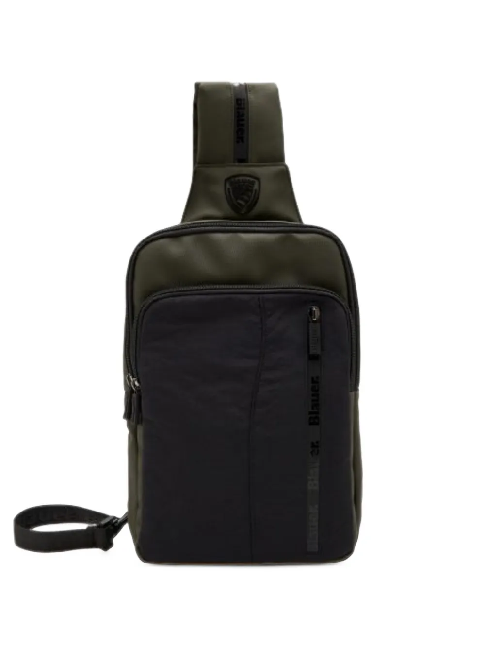Blauer logo-patch panelled messenger bag - Verde