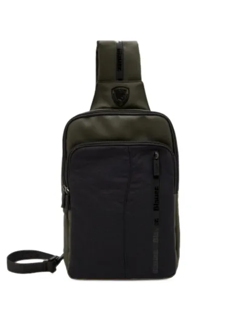 Blauer logo-patch panelled messenger bag