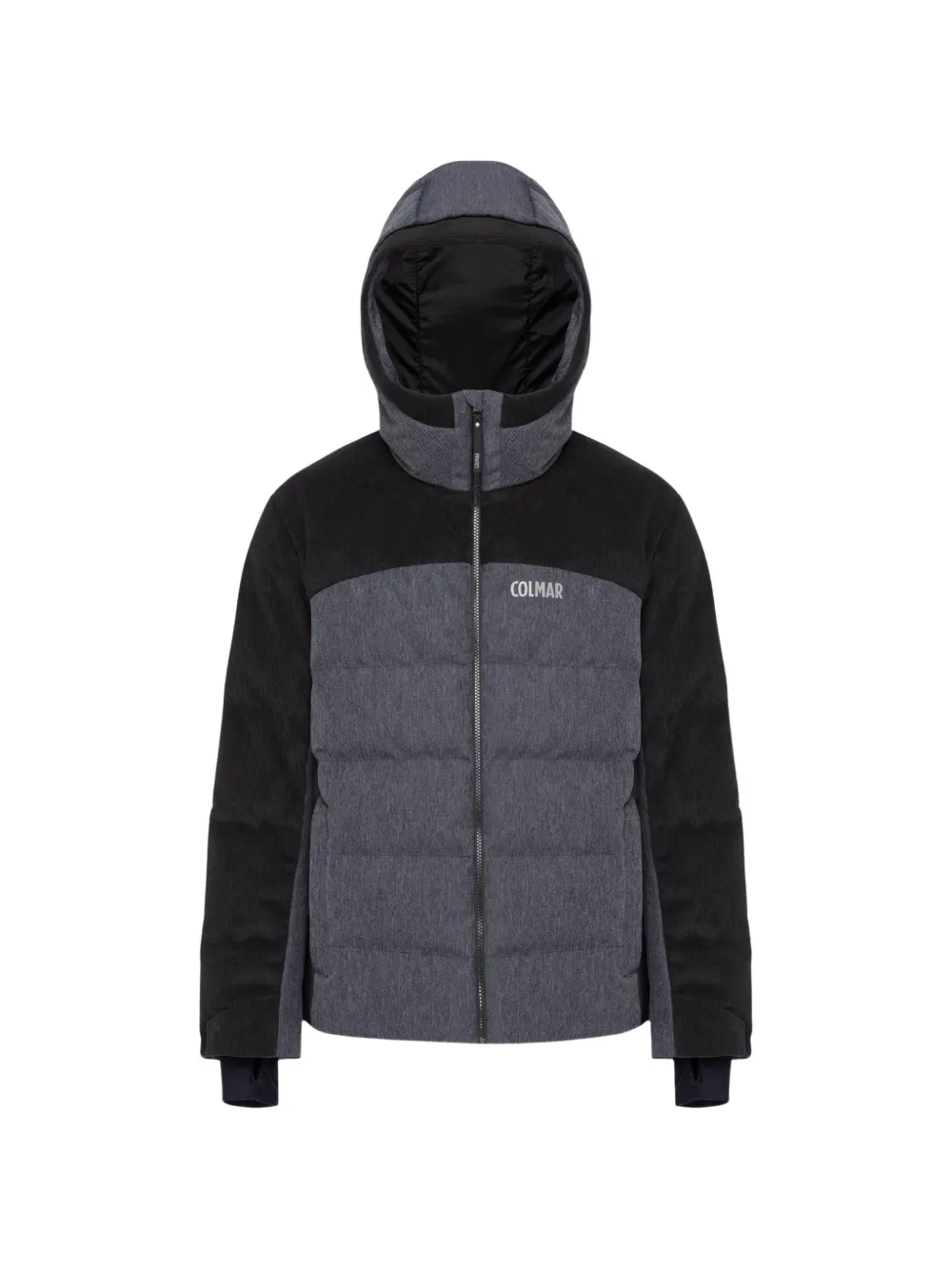 Colmar corduroy-panelled hooded jacket Grijs