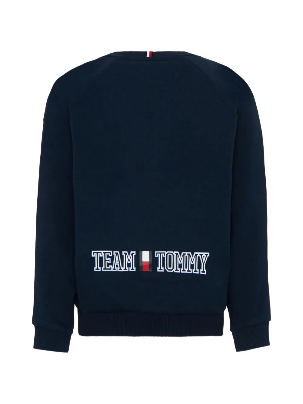 Tommy Hilfiger Junior logo-embroidered cotton sweatshirt Blauw
