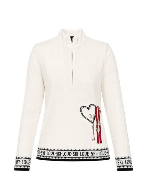 NEWLAND embroidered zip-up sweater