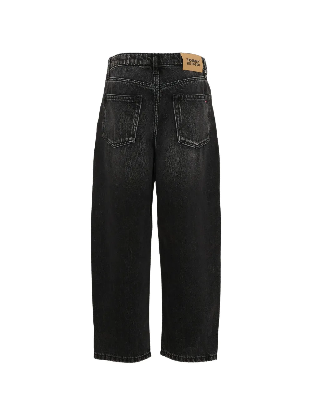 Tommy Hilfiger Junior washed-effect straight-leg jeans Zwart