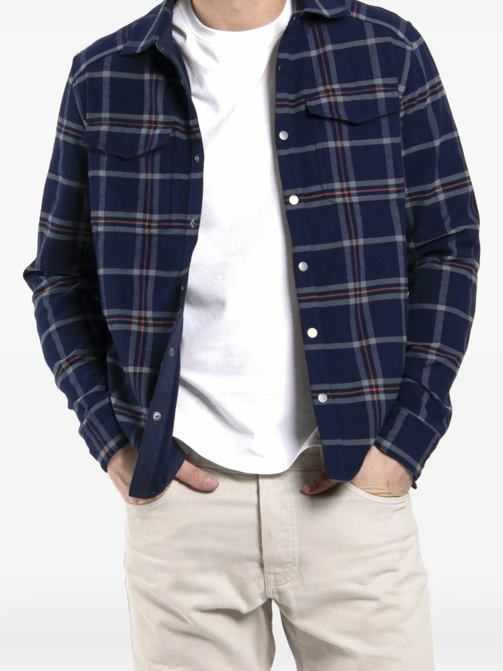 KJUS check-print press-stud shirt - Bleu
