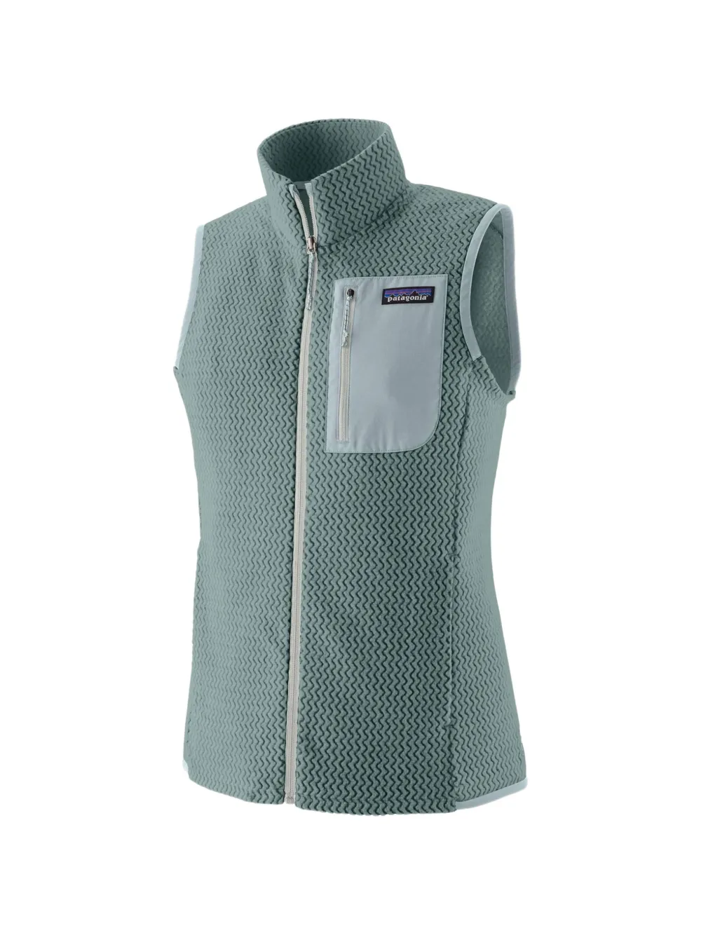 Patagonia R1 zigzag-textured gilet jacket Blauw
