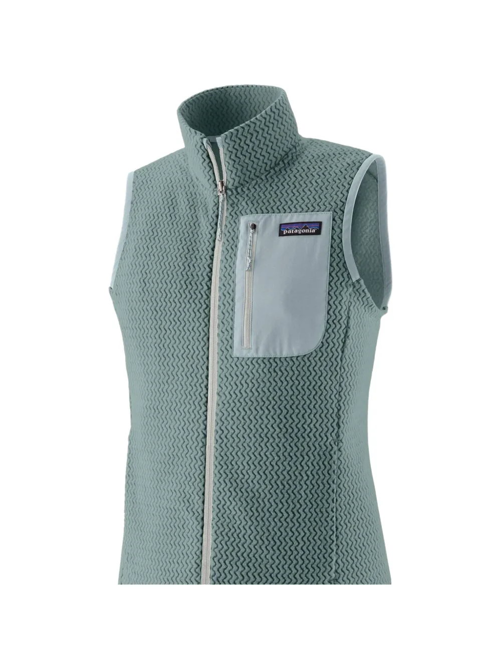 Patagonia R1 zigzag-textured gilet jacket Blauw