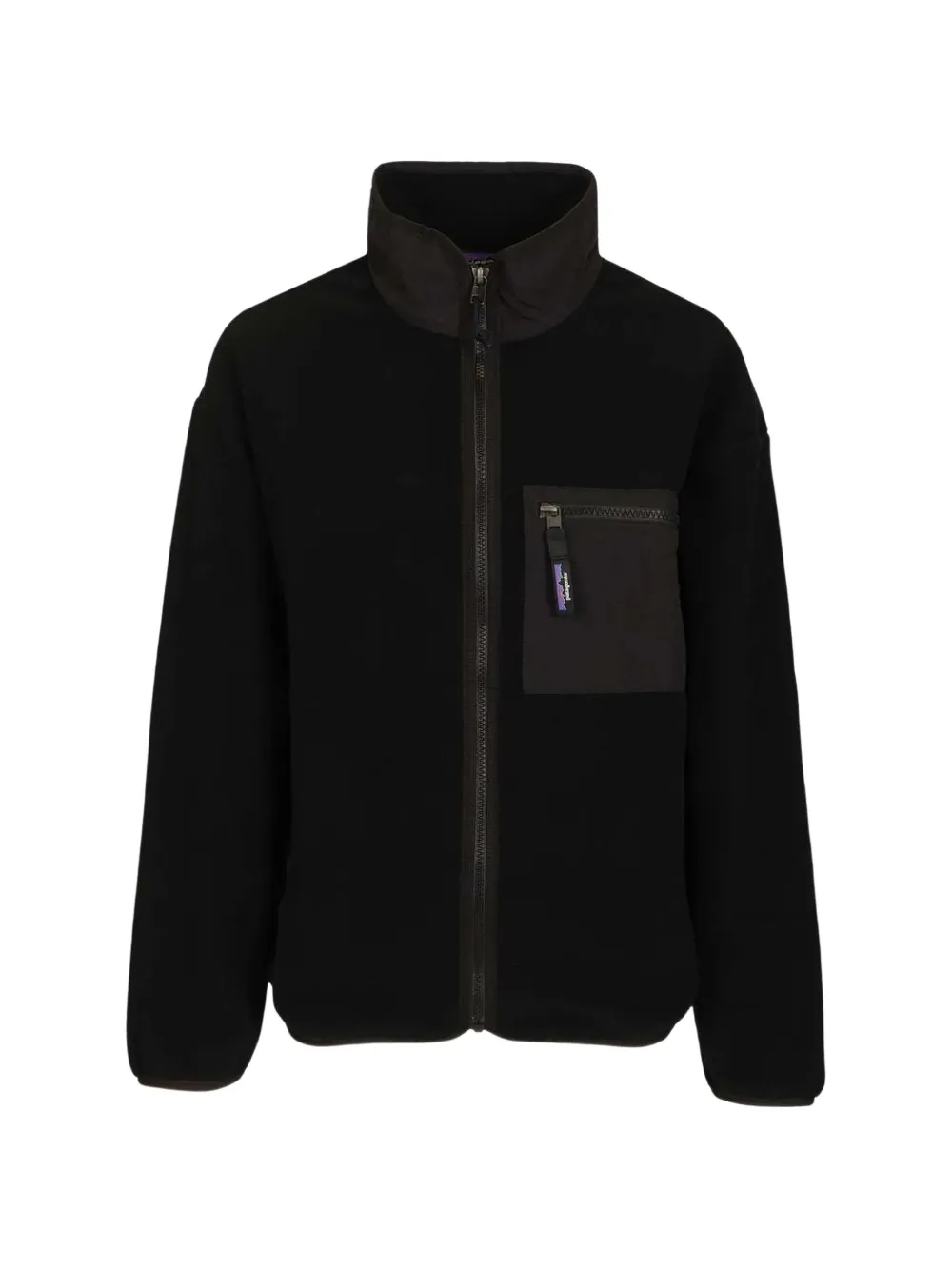 Patagonia logo-patch fleece jacket Zwart
