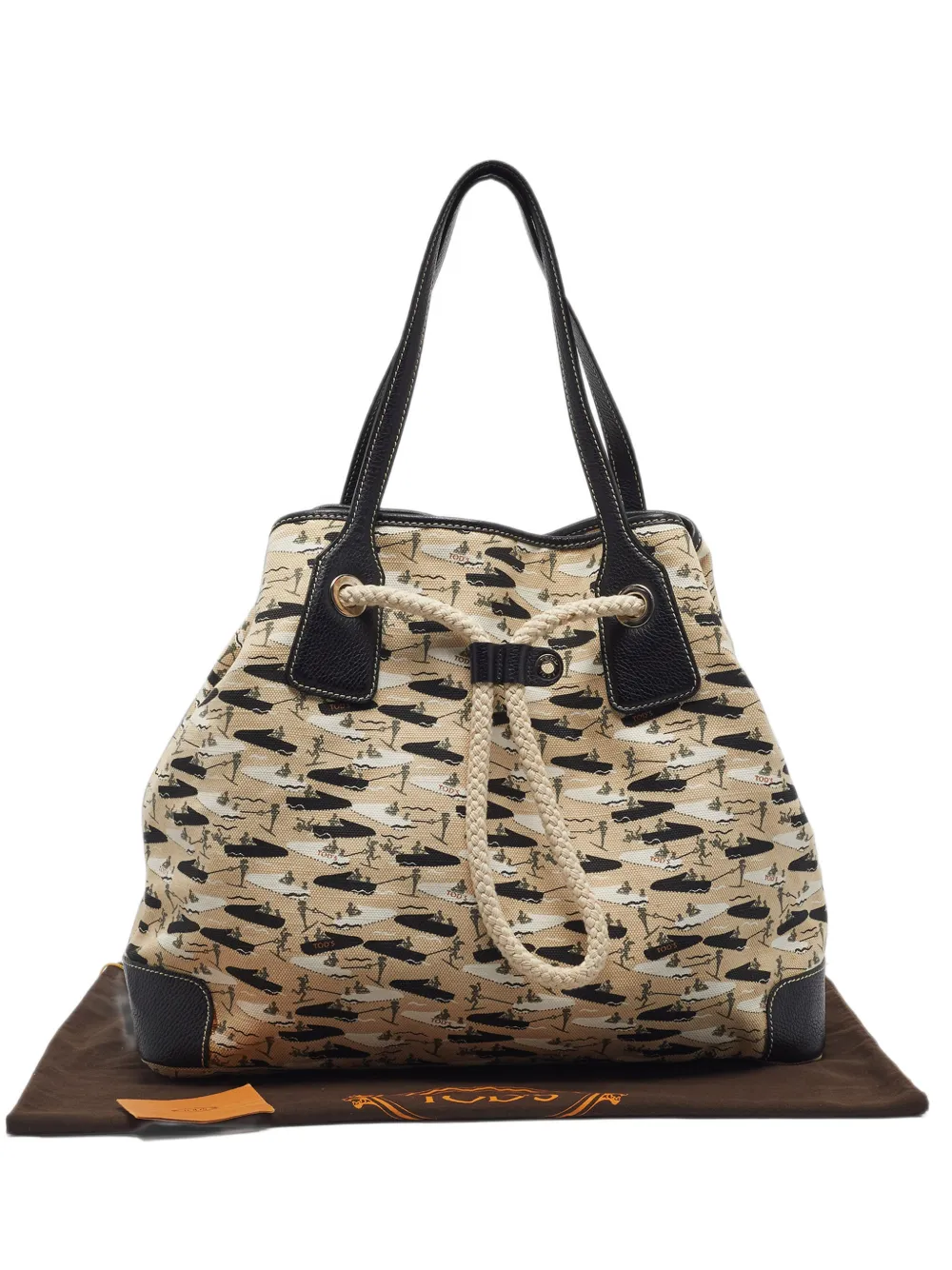 Tod's Vintage x Michael Roberts canvas shoulder bag - Toni neutri