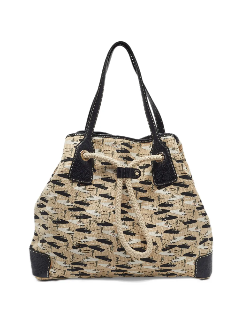 Tod's Vintage x Michael Roberts canvas shoulder bag - Toni neutri