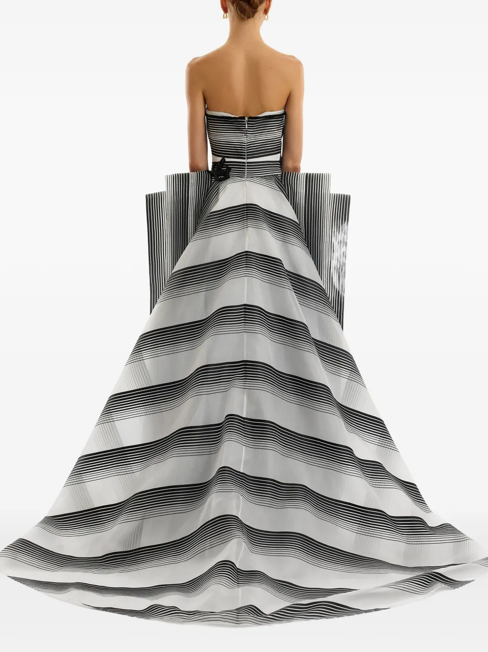Gemy Maalouf Strapless avondjurk met kralenapplicatie Wit