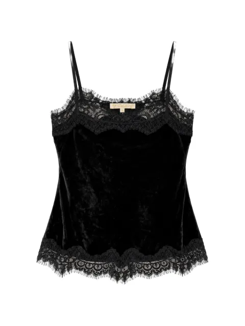 Gold Hawk lace-trim velvet camisole