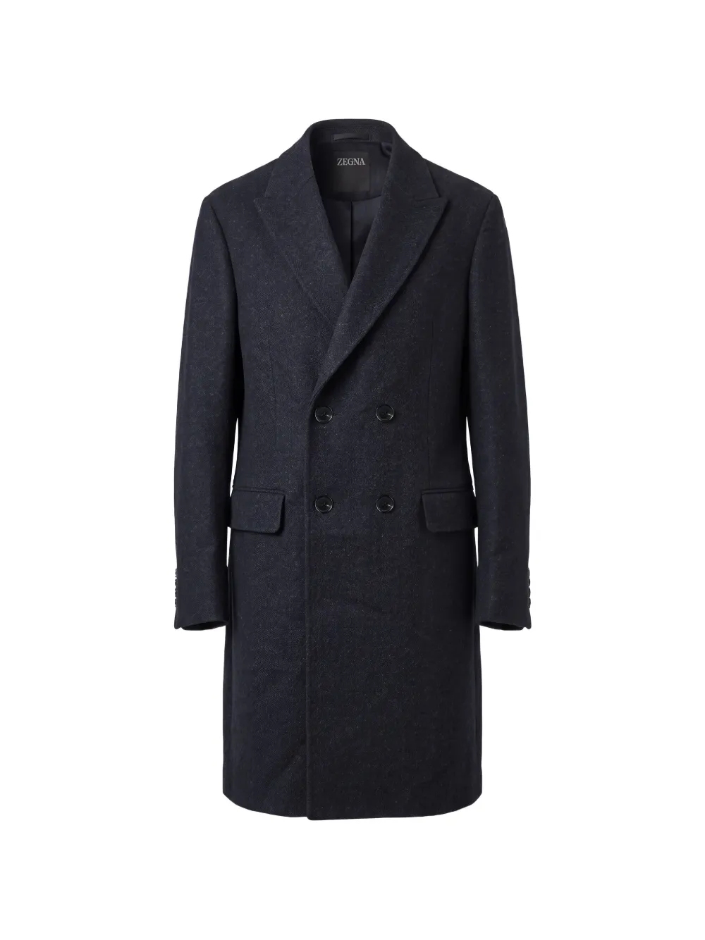 Zegna double-breasted peak-lapel coat - Blu