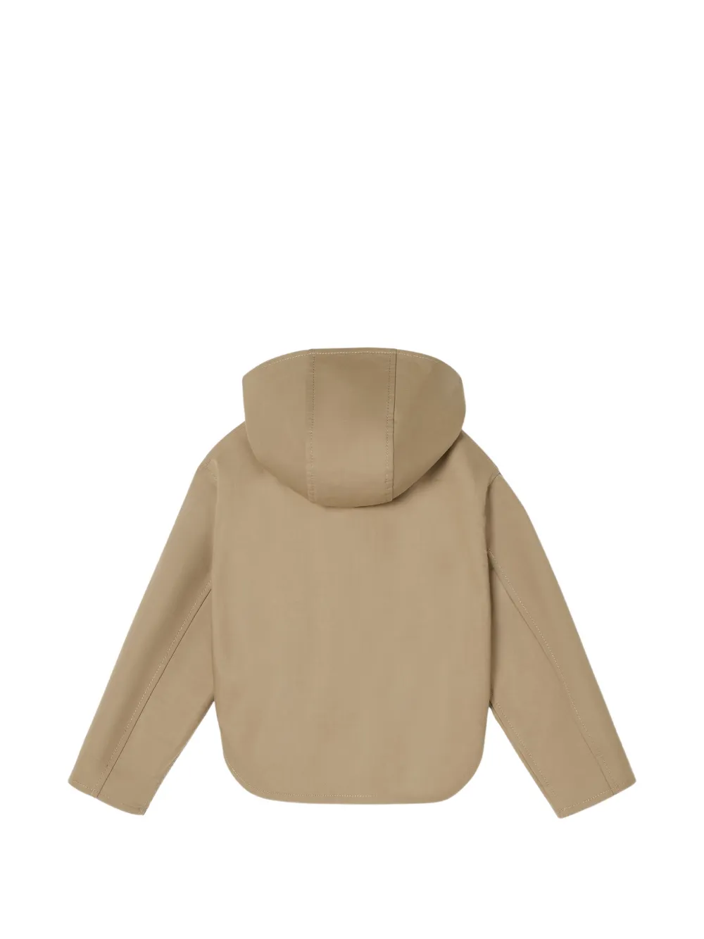 Fendi Kids logo-pattern detachable-hood jacket Beige