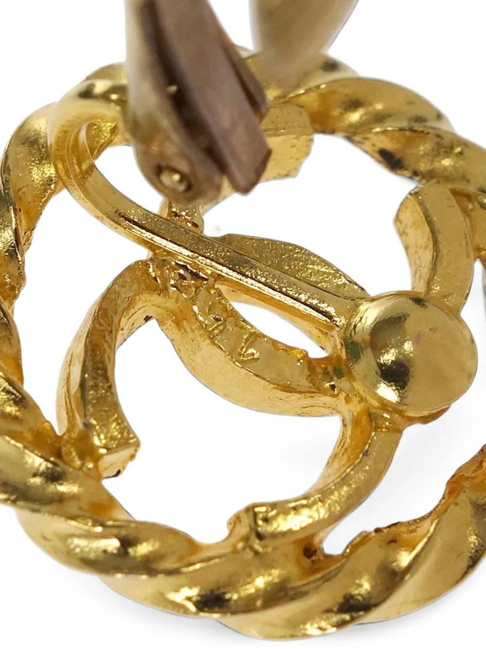 CHANEL Pre-Owned CC rope-trim earrings - Oro