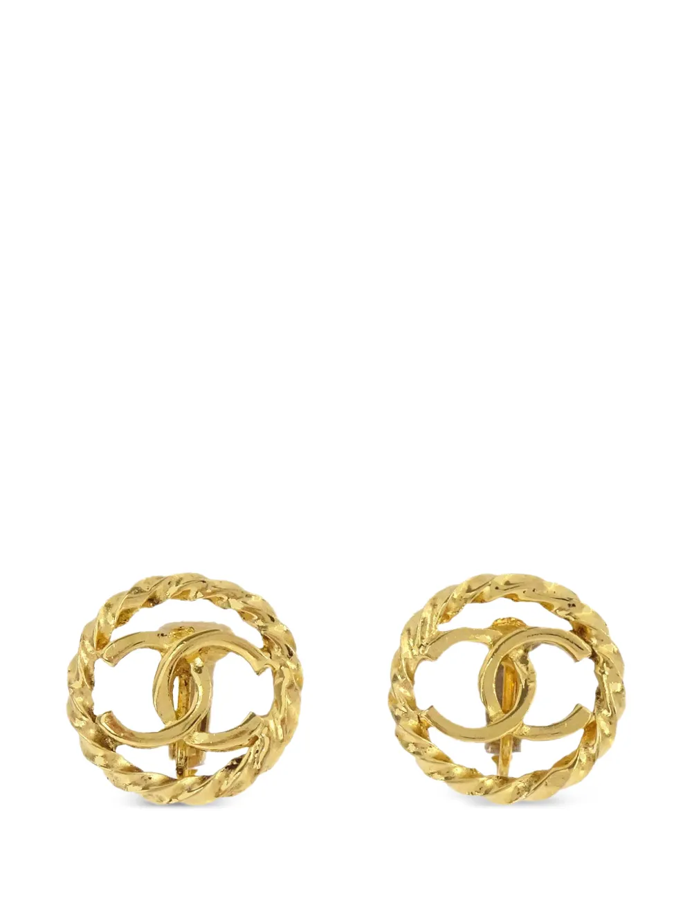CHANEL Pre-Owned CC rope-trim earrings - Oro
