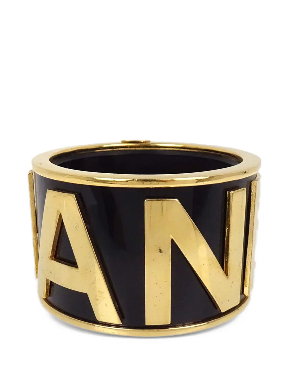 CHANEL Pre-Owned logo-lettering bangle - Nero