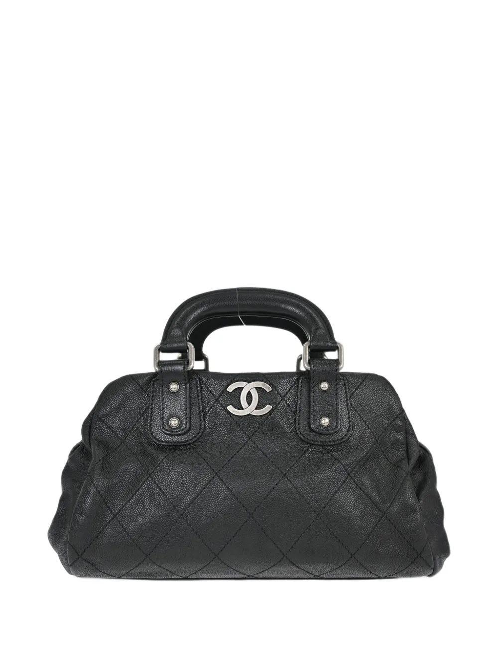 CHANEL Pre-Owned Outdoor Ligner diamond-quilted Caviar leather tote bag - Nero