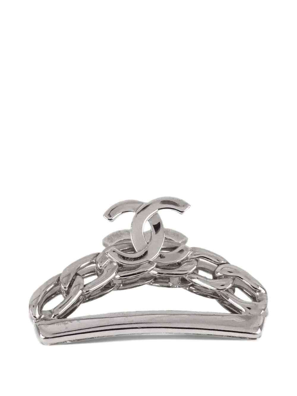 CHANEL Pre-Owned 1998 Interlocking CC chain hair clip in Silver