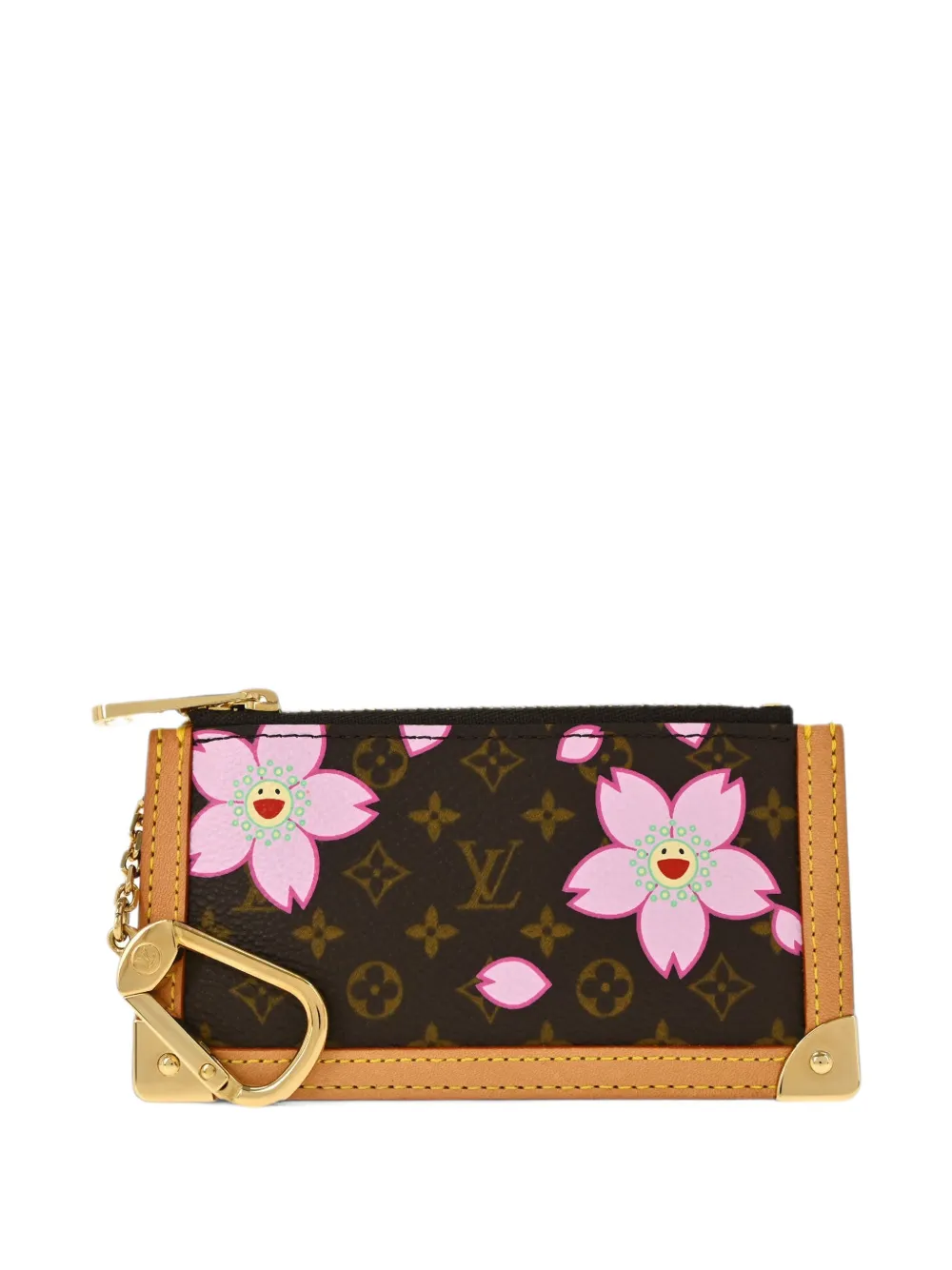 Louis Vuitton Pre-Owned cherry-blossom Pochette Cles coin wallet - Brown