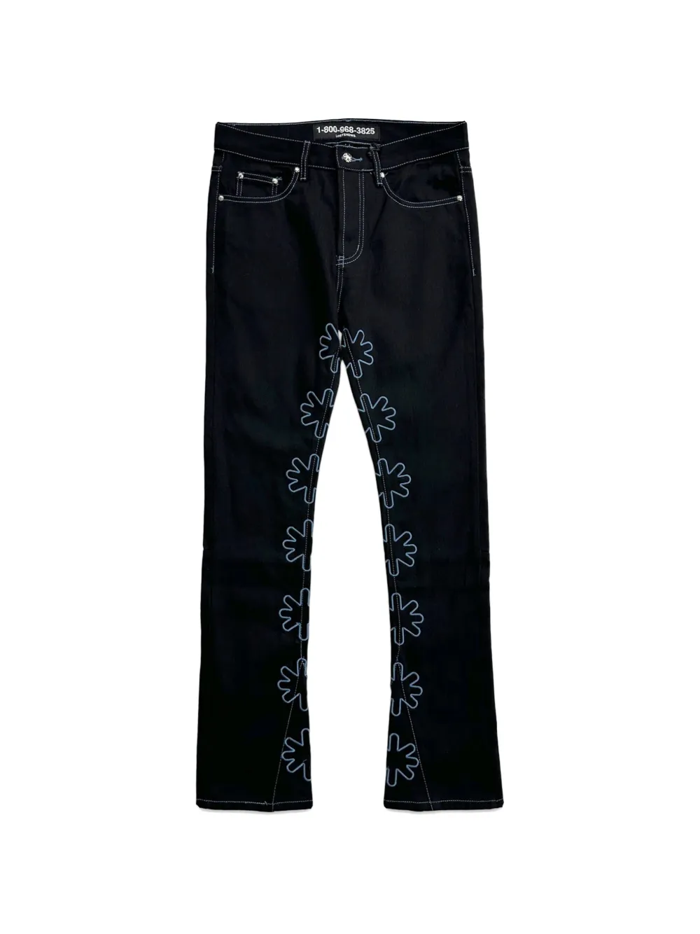 LOSTSHDWS Outline embroidered jeans - Nero