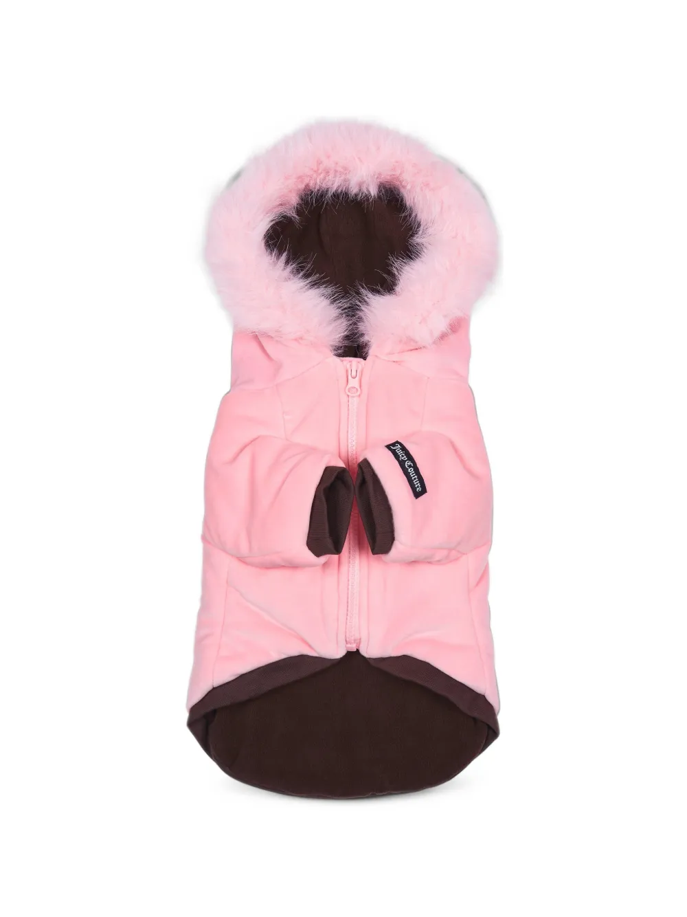 Juicy Couture Fluwelen jack met afwerking van imitatiebont Roze