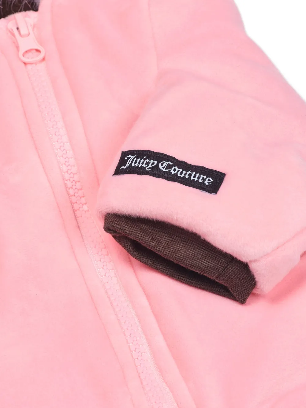 Juicy Couture Fluwelen jack met afwerking van imitatiebont Roze