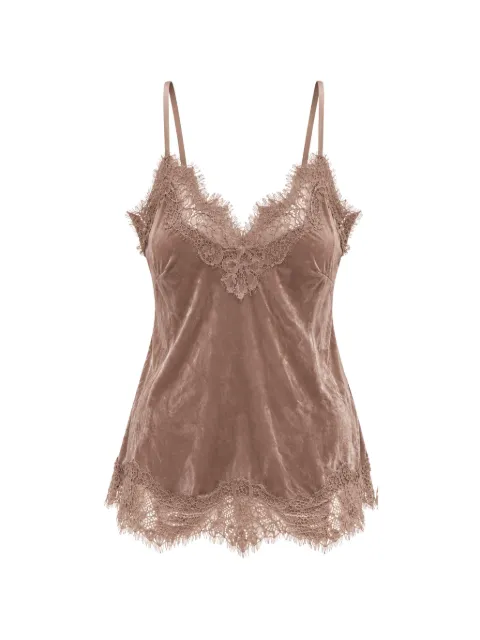 Gold Hawk top camisola Velvet Coco con ribete de encaje