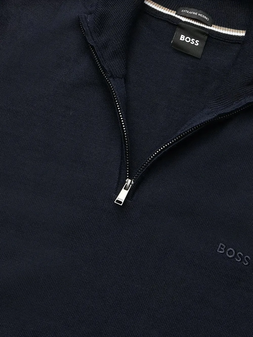 BOSS quarter-zip sweater Blauw