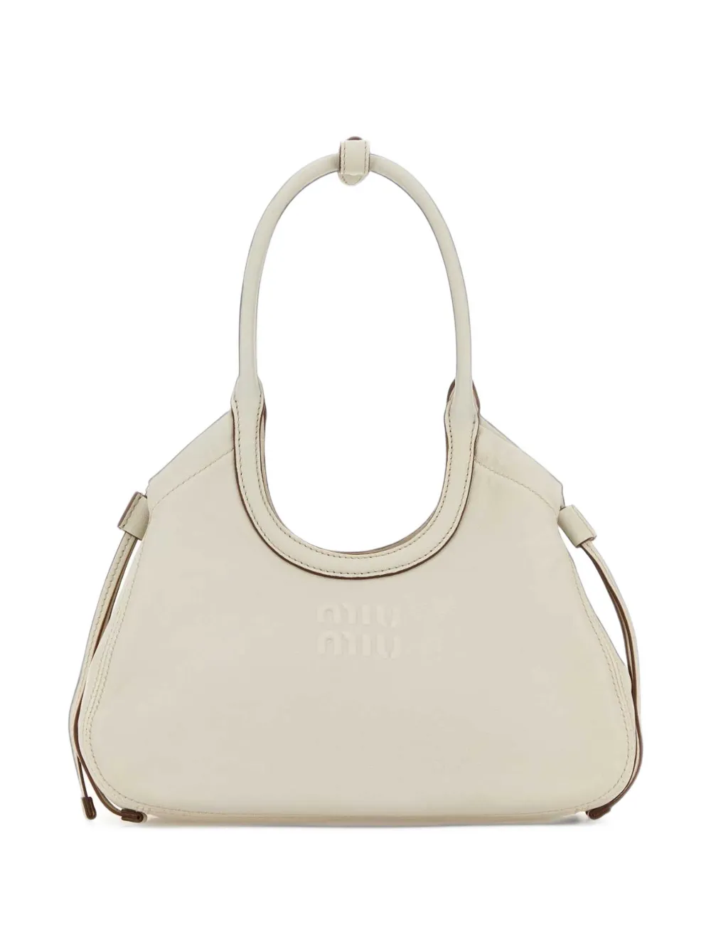 Miu Ivy nappa leather shoulder bag Beige