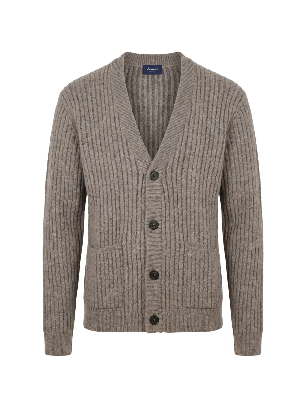 Drumohr ribbed-knit cardigan Grijs