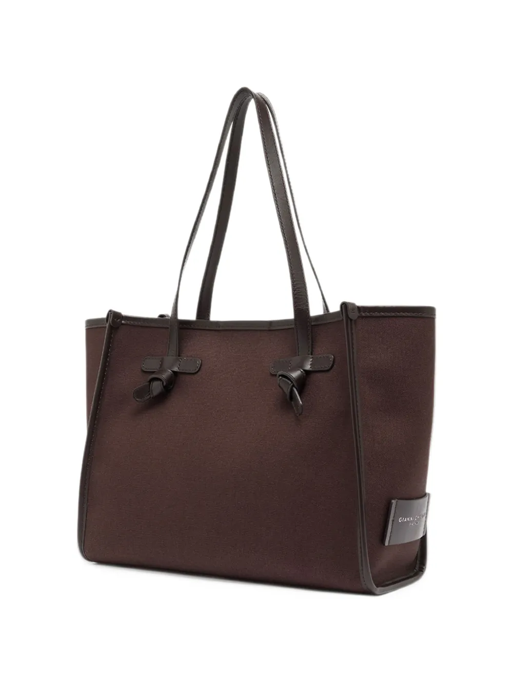 GIANNI CHIARINI medium Marcella leather-trim tote bag Bruin