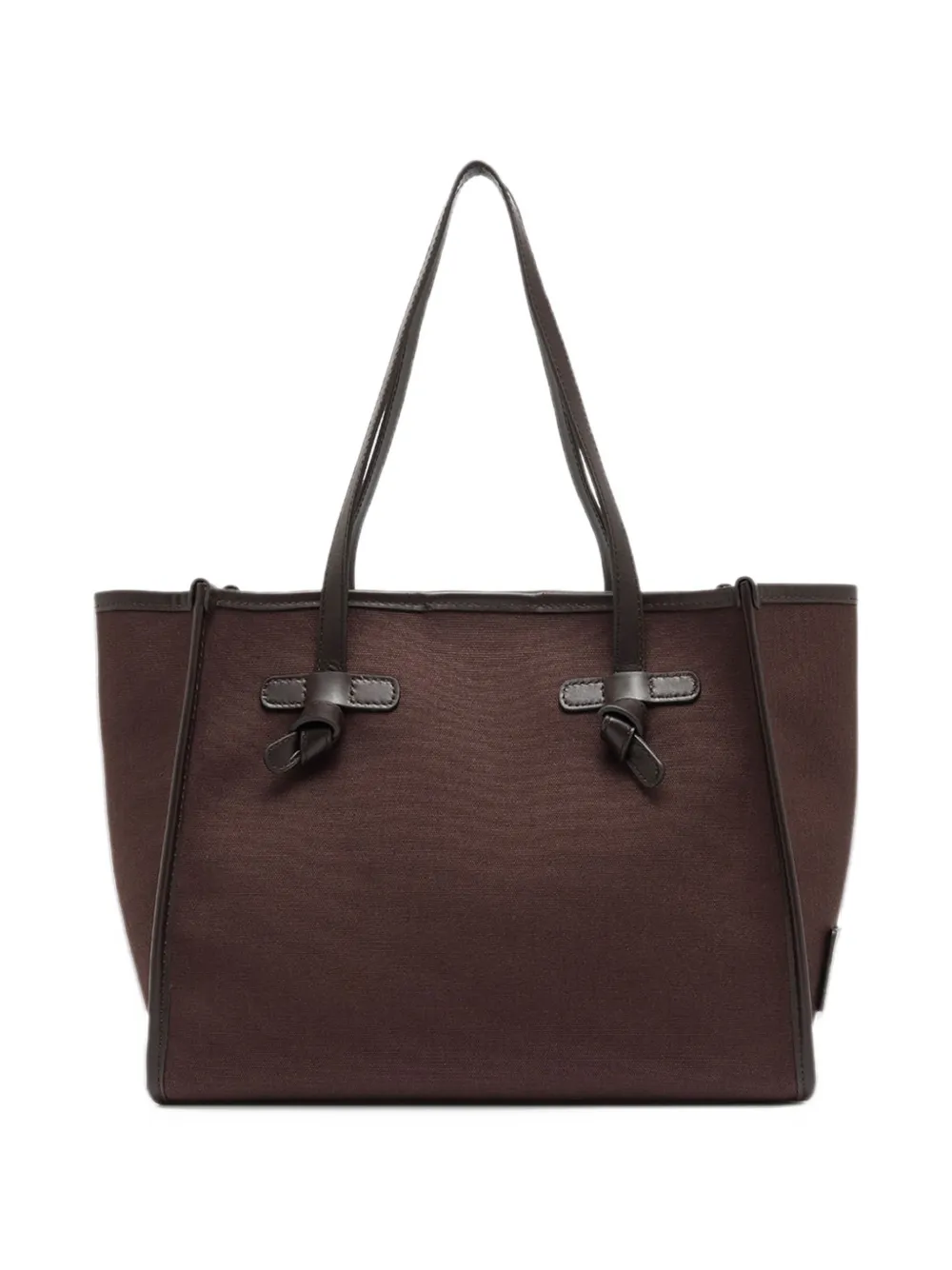 GIANNI CHIARINI medium Marcella leather-trim tote bag Bruin