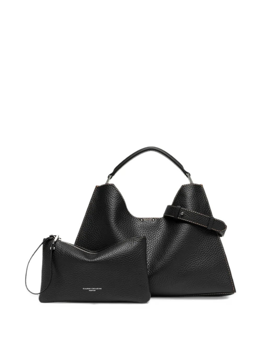 GIANNI CHIARINI Aurora grained-leather tote bag Zwart