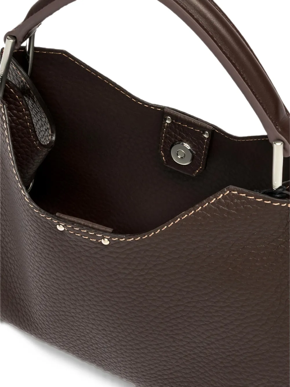 GIANNI CHIARINI Aurora embossed leather tote bag Bruin