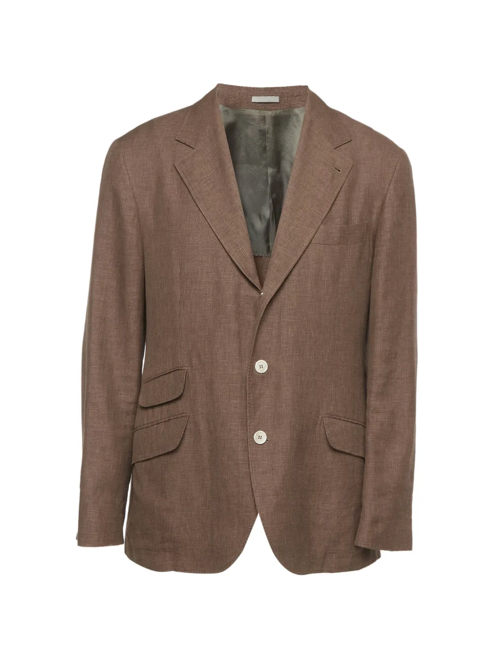 Brunello Cucinelli ハウンドトゥース シングルジャケット | ブラウン | Image 1