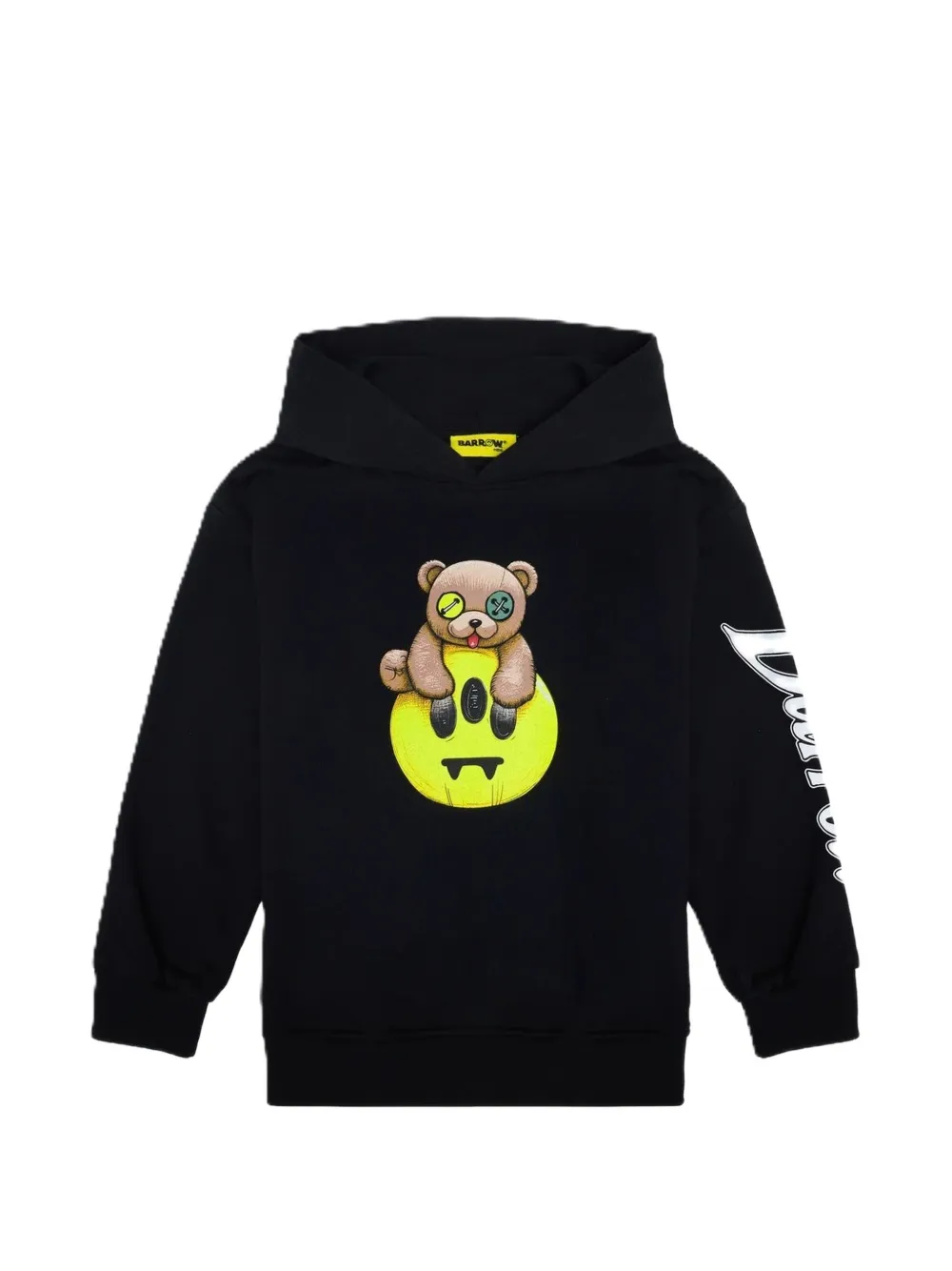 Barrow kids teddy-graphic logo-print hoodie - Nero