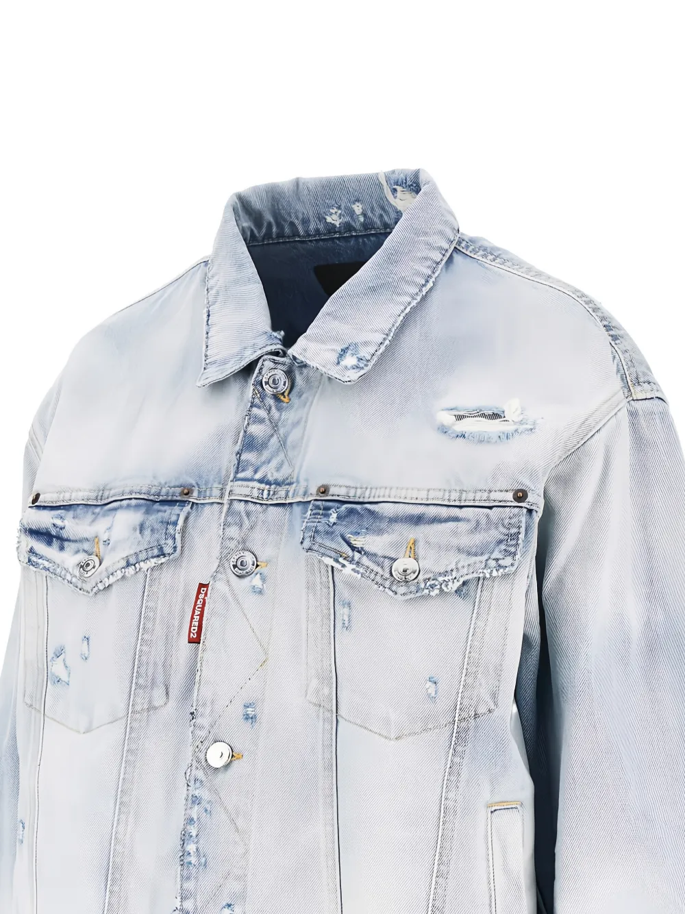 DSQUARED2 distressed denim jacket Blauw