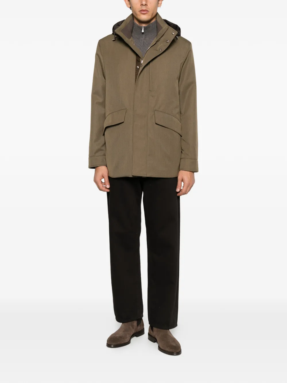 slowear Jas met capuchon Groen