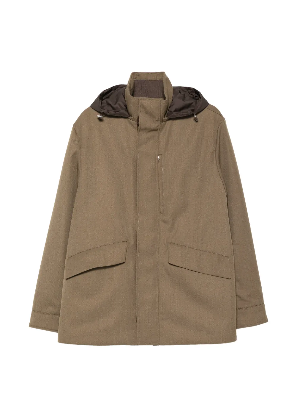 slowear hooded zip-up coat - Green