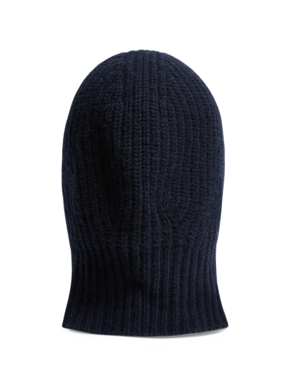 Moncler Enfant logo-patch ribbed-knit balaclava Blauw