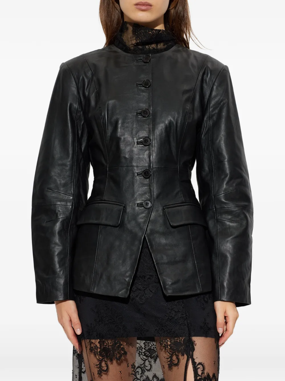 Gestuz Gzchaela leather jacket Zwart