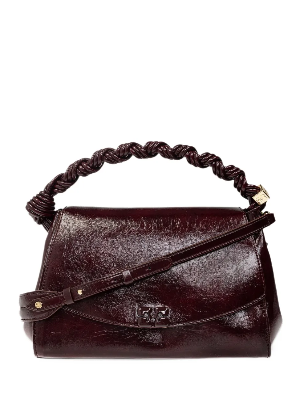 GANNI twisted-handle tote bag Rood
