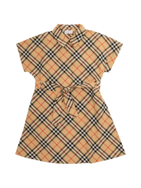 Burberry Kids vestido corto Archive Check con cinturón