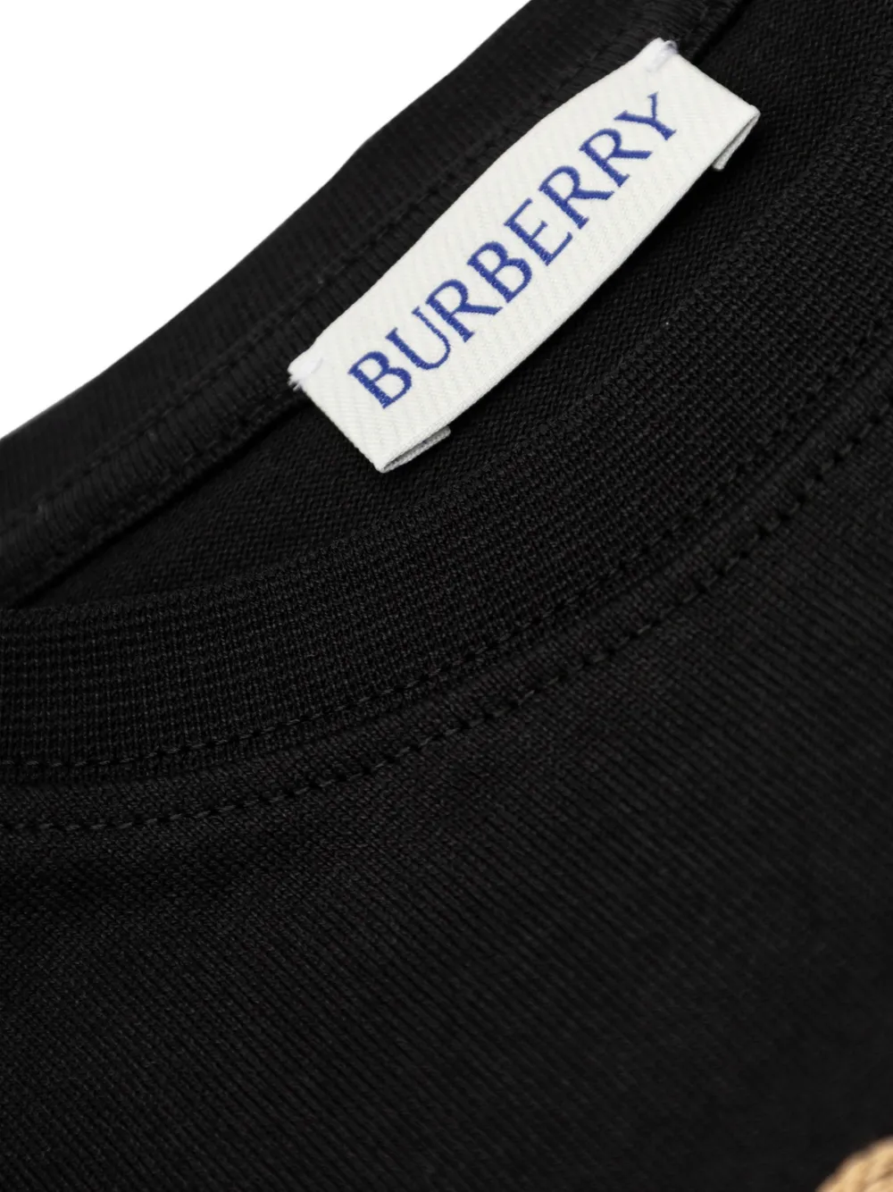 Burberry Kids cotton T-shirt Zwart